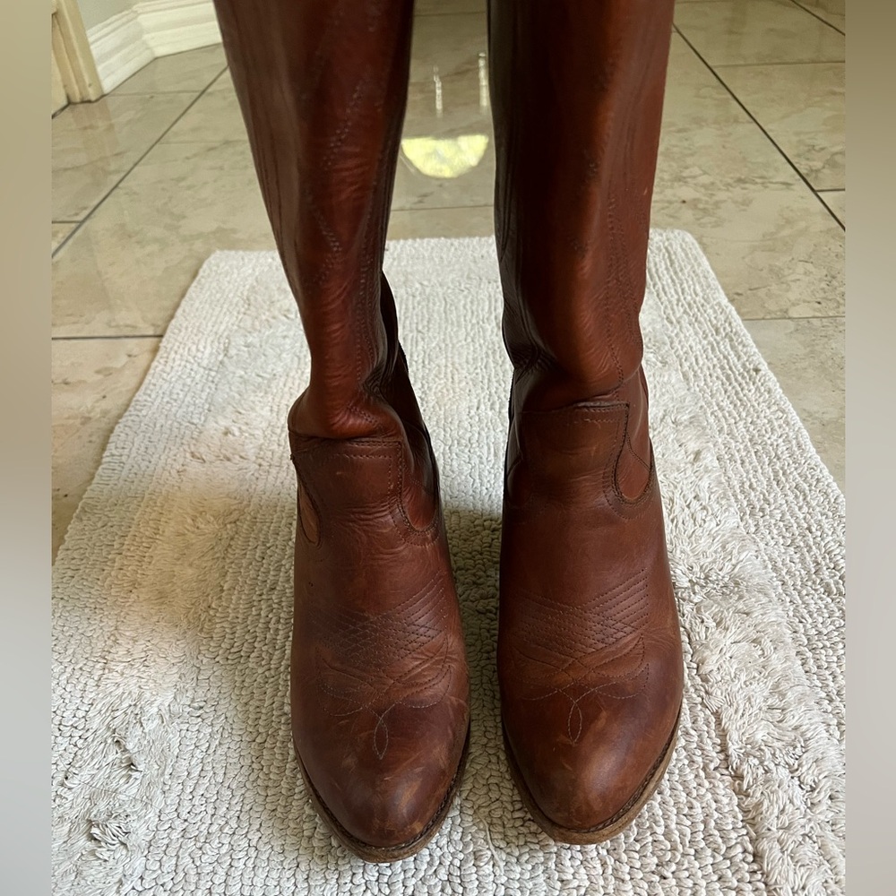 Frye Women's Brown Heeled Boots - Picture 6 of 8